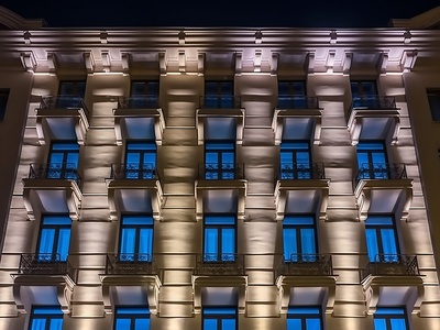 Подсветка здания в Красноярске.