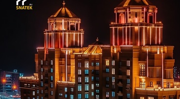 Заказать подсветку здания в Красноярске.