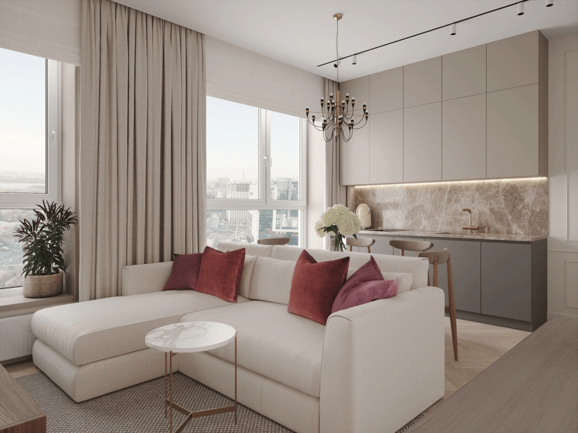 кухня-гостиная зоны